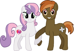 Size: 4643x3183 | Tagged: safe, artist:crisostomo-ibarra, imported from derpibooru, button mash, sweetie belle, crusaders of the lost mark, cutie mark, female, male, older, shipping, straight, sweetiemash, the cmc's cutie marks