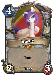 Size: 400x573 | Tagged: safe, artist:cenit-v, imported from derpibooru, rarity, card, crossover, hearthstone