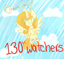 Size: 870x800 | Tagged: safe, artist:php54, imported from derpibooru, oc, oc only, oc:melody amity, alicorn, pony, alicorn oc, cloud, cloudy, cute, eyes closed, flying, grin, smiling, solo, spread wings, squee