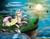 Size: 6732x5208 | Tagged: safe, artist:vinicius040598, imported from derpibooru, fluttershy, butterfly, absurd resolution, dusk, female, rainbow, river, solo, stream, twilight (astronomy)