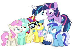 Size: 1000x675 | Tagged: safe, artist:dm29, imported from derpibooru, lemon hearts, lyra heartstrings, minuette, moondancer, shining armor, twilight sparkle, twinkleshine, pony, unicorn, bbbff, canterlot six, cute, dancerbetes, female, filly, filly lemon hearts, filly lyra, filly minuette, filly moondancer, filly twilight sparkle, filly twinkleshine, glasses, julian yeo is trying to murder us, lemonbetes, looking at each other, lyrabetes, male, minubetes, open mouth, saddle bag, shining adorable, simple background, smiling, transparent background, twiabetes, twily, younger