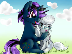 Size: 1600x1200 | Tagged: safe, artist:korashy, imported from derpibooru, silver spoon, oc, oc:shrouded petal, earth pony, pony, unicorn, canon x oc, female, filly, shipping