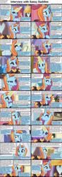 Size: 1282x3661 | Tagged: safe, imported from derpibooru, sassy saddles, pony, unicorn, comic:celestia's servant interview, canterlot boutique, rarity investigates, canterlot, canterlot carousel, caption, comic, cs captions, female, interview, mare, solo