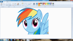 Size: 480x270 | Tagged: safe, artist:mrdeloop, imported from derpibooru, rainbow dash, 1000 hours in ms paint, animated, boulevard of broken dreams, circle tool, female, green day, ms paint, ponies the anthology v