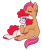 Size: 444x523 | Tagged: safe, artist:lulubell, imported from derpibooru, babs seed, twist, earth pony, pony, babstwist, cuddling, female, lesbian, shipping, simple background, snuggling, transparent background