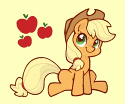 Size: 600x500 | Tagged: safe, artist:tsukisayu, imported from derpibooru, applejack, female, looking at you, sitting, smiling, solo