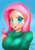 Size: 2480x3507 | Tagged: safe, artist:noisyvox, artist:thearcano13, imported from derpibooru, fluttershy, human, breasts, busty fluttershy, clothes, female, humanized, solo, sweater, sweatershy, yay