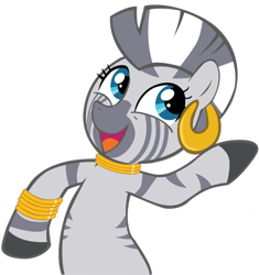 Size: 866x922 | Tagged: artist needed, safe, artist:ocarina0ftimelord, imported from derpibooru, zecora, zebra, cute, earring, female, gottem, jewelry, oh you, piercing, reaction image, smiling, solo, zecorable, ziggers