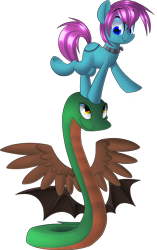 Size: 1708x2728 | Tagged: safe, artist:january3rd, imported from derpibooru, oc, oc only, oc:aurora, earth pony, original species, snake, coatl, simple background, transparent background