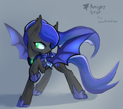 Size: 2500x2205 | Tagged: safe, artist:darkflame75, imported from derpibooru, oc, oc only, oc:knight star, bat pony, pony, night guard, solo