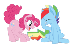 Size: 1600x1038 | Tagged: safe, artist:dr-whiskey, imported from derpibooru, pinkie pie, rainbow dash, belly button, bubble berry, facehoof, rainbow blitz, rule 63