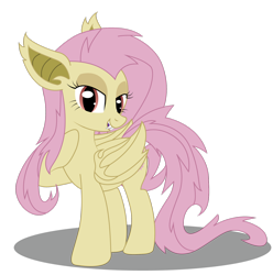 Size: 1600x1615 | Tagged: safe, artist:dr-whiskey, imported from derpibooru, fluttershy, bat pony, pony, bedroom eyes, female, flutterbat, race swap, solo