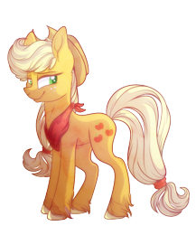 Size: 2530x2914 | Tagged: safe, artist:elskafox, imported from derpibooru, applejack, earth pony, pony, applejack's hat, bandana, cowboy hat, cute, female, freckles, hat, jackabetes, leg fluff, mare, simple background, smiling, solo, stetson, transparent background, unshorn fetlocks