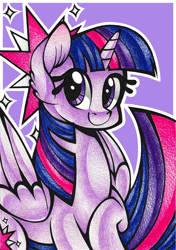 Size: 1024x1456 | Tagged: safe, artist:j-lin-mlp, imported from derpibooru, part of a set, twilight sparkle, alicorn, pony, female, mare, solo, traditional art, twilight sparkle (alicorn)