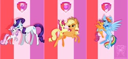 Size: 1024x478 | Tagged: safe, artist:shimmycocopuffssx1, imported from derpibooru, apple bloom, applejack, rainbow dash, rarity, scootaloo, sweetie belle, crusaders of the lost mark, cutie mark, cutie mark crusaders, the cmc's cutie marks