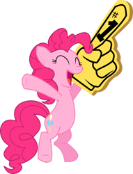 Size: 780x1023 | Tagged: safe, artist:death-of-all, imported from derpibooru, pinkie pie, earth pony, pony, sonic rainboom (episode), bipedal, female, gloves, happy, simple background, solo, transparent background, vector