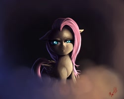 Size: 1000x800 | Tagged: safe, artist:miokomata, imported from derpibooru, fluttershy, badass, female, flutterbadass, signature, solo, the stare