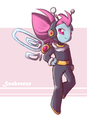 Size: 864x1200 | Tagged: safe, artist:thegreatrouge, imported from derpibooru, seabreeze, breezie, human, crossover, cyber elf, cyber-elf, humanized, male, mega man (series), megaman, megaman zero