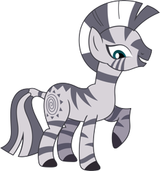 Size: 3321x3558 | Tagged: safe, artist:porygon2z, imported from derpibooru, zecora, zebra, female, high res, missing accessory, raised hoof, simple background, solo, transparent background, vector