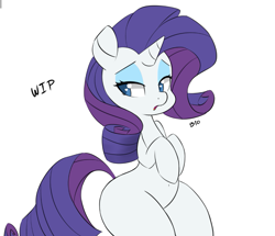 Size: 829x712 | Tagged: safe, artist:hidden-cat, imported from derpibooru, rarity, belly button, female, solo, wip