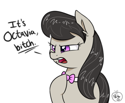 Size: 1100x900 | Tagged: safe, artist:notenoughapples, imported from derpibooru, octavia melody, angry, female, octavia is not amused, solo, unamused, vulgar