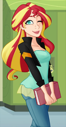 Size: 600x1152 | Tagged: safe, artist:emberfan11, imported from derpibooru, sunset shimmer, equestria girls, clothes, female, humanized, solo