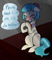 Size: 671x780 | Tagged: safe, artist:charlie-bad-touch, deleted from derpibooru, imported from derpibooru, coco pommel, begging, crying, pleading, solo