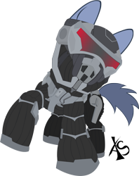 Size: 1265x1595 | Tagged: safe, artist:xeno-scorpion-alien, imported from derpibooru, pony, armor, crysis, ponified, powered exoskeleton, prophet, solo