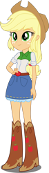 Size: 1500x5316 | Tagged: safe, artist:xebck, imported from derpibooru, applejack, equestria girls, friendship games, absurd resolution, belt, black background, boots, clothes, cowboy boots, cowboy hat, denim skirt, female, freckles, hand on hip, hat, high heel boots, shirt, shoes, simple background, skirt, solo, stetson, the human 6 cowboy boots, transparent background, vector