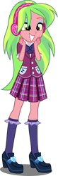 Size: 1737x5316 | Tagged: safe, artist:xebck, imported from derpibooru, lemon zest, equestria girls, friendship games, absurd resolution, clothes, crystal prep academy, crystal prep academy uniform, crystal prep shadowbolts, cute, female, headphones, school uniform, shoes, simple background, skirt, smiling, socks, solo, transparent background, vector, zestabetes