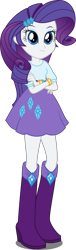 Size: 1620x5316 | Tagged: safe, artist:xebck, imported from derpibooru, rarity, equestria girls, friendship games, absurd resolution, belt, black background, boots, canterlot high, clothes, crossed arms, cute, female, high heel boots, shirt, shoes, simple background, skirt, smiling, solo, transparent background, vector, wondercolts, wristband