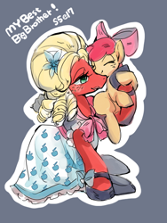 Size: 480x640 | Tagged: safe, artist:wan, imported from derpibooru, apple bloom, big macintosh, earth pony, pony, brotherhooves social, male, orchard blossom, stallion