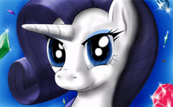 Size: 3360x2100 | Tagged: safe, artist:fairysearch, imported from derpibooru, rarity, female, gem, portrait, smiling, solo