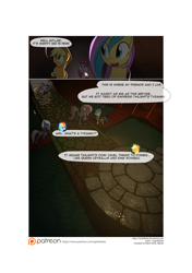 Size: 3541x5016 | Tagged: safe, artist:gashiboka, imported from derpibooru, applejack, pinkie pie, rainbow dash, oc, oc:gold lily, oc:night star, pony, comic:recall the time of no return, comic, patreon, patreon logo, tyrant sparkle