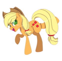 Size: 1024x1003 | Tagged: safe, artist:scatteredlove, imported from derpibooru, applejack, earth pony, pony, cowboy hat, female, freckles, hat, mare, open mouth, raised hoof, simple background, smiling, solo, stetson, transparent background