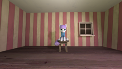 Size: 1024x576 | Tagged: safe, artist:thefakedreel, imported from derpibooru, maud pie, 3d, bare, looking at you, shadow, sitting, source filmmaker, stool