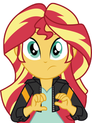 Size: 6000x8036 | Tagged: safe, artist:luckreza8, imported from derpibooru, sunset shimmer, equestria girls, friendship games, .svg available, absurd resolution, clothes, female, inkscape, leather jacket, looking at you, simple background, solo, transparent background, vector