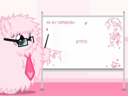 Size: 550x413 | Tagged: safe, imported from derpibooru, queen chrysalis, oc, oc only, oc:fluffle puff, tumblr:ask fluffle puff, also hugs, exploitable meme, gtfo, image macro, meme, professor poof, whiteboard