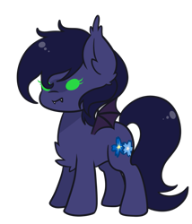 Size: 827x965 | Tagged: artist needed, safe, imported from derpibooru, oc, oc only, oc:halfmoon, bat pony, pony, bat pony oc, chibi, cutie mark, green eyes, simple background, small wings, solo, transparent background, wings