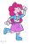 Size: 917x1333 | Tagged: safe, artist:avastindy, imported from derpibooru, pinkie pie, equestria girls, cute, eyes closed, female, lego, lego friends, mini-doll, simple background, solo, standing, standing on one leg