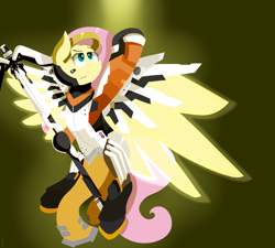 Size: 2000x1800 | Tagged: safe, artist:gndriver, imported from derpibooru, fluttershy, crossover, mercy, mercyshy, overwatch