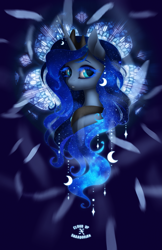 Size: 1947x3000 | Tagged: safe, artist:cloud-up, artist:shaadorian, imported from derpibooru, princess luna, collaboration, female, portrait, solo