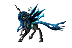 Size: 1024x683 | Tagged: safe, artist:ognevitsa, imported from derpibooru, queen chrysalis, changeling, changeling queen, female, simple background, solo, transparent background