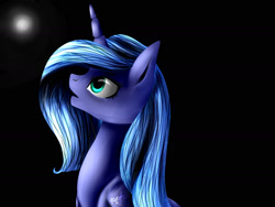 Size: 2000x1500 | Tagged: safe, artist:ognevitsa, imported from derpibooru, princess luna, female, moon, night, s1 luna, solo