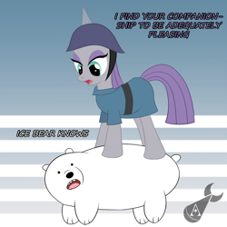 Size: 1024x1024 | Tagged: safe, artist:docapocalypse, imported from derpibooru, maud pie, crossover, crossover shipping, female, ice bear, male, shipping, straight, text, we bare bears