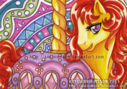 Size: 570x400 | Tagged: safe, artist:anniemsson, imported from derpibooru, diamond dreams, g1, traditional art