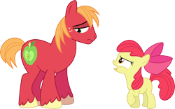 Size: 3568x2233 | Tagged: safe, artist:porygon2z, imported from derpibooru, apple bloom, big macintosh, earth pony, pony, brotherhooves social, male, missing accessory, simple background, stallion, transparent background, vector