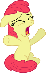 Size: 2256x3584 | Tagged: safe, artist:porygon2z, imported from derpibooru, apple bloom, earth pony, pony, brotherhooves social, eyes closed, female, missing accessory, open mouth, simple background, sitting, solo, transparent background, upset, vector
