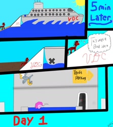 Size: 1280x1432 | Tagged: safe, imported from derpibooru, derpy hooves, pegasus, pony, vocational death cruise, 1000 hours in ms paint, cruise, female, mare, ms paint, ocean, pinkie tard