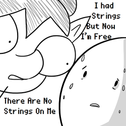 Size: 660x660 | Tagged: safe, artist:tjpones, artist:tjpones edits, edit, imported from derpibooru, oc, oc only, oc:hose wife, oc:richard, avengers: age of ultron, monochrome, pinocchio, stare, staring into your soul, sweat, uncomfortable